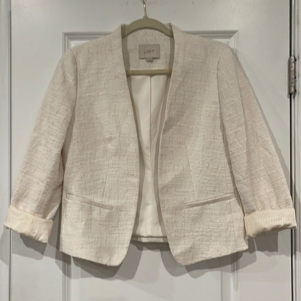 Vintage Loft Off-White Waist Length Blazer